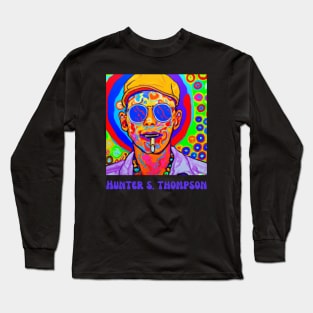 Hunther S. Thompson Trippy Portrait Design Long Sleeve T-Shirt